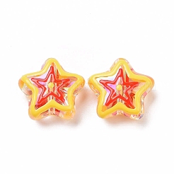 UV Plating Rainbow Iridescent Acrylic Beads&nbsp;OACR-A018-04E