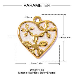 Valentine's Day 304 Stainless Steel Enamel Pendants&nbsp;STAS-OY016-65G
