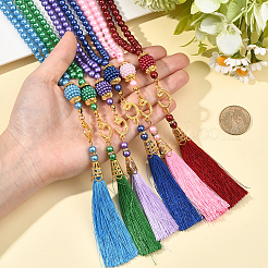 10Pcs 10 Colors Round Glass Imitation Pearl Beaded Decorations&nbsp;AJEW-SC0031-47