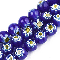 Handmade Millefiori Glass Beads Strands&nbsp;LK-SZ0001-01F