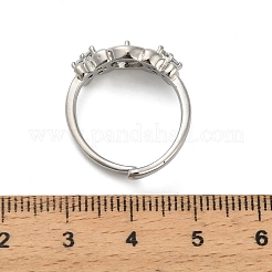 Adjustable Brass Cuff Rings&nbsp;ZIRC-F076-02P