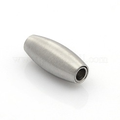 Tarnish Resistant 304 Stainless Steel Matte Surface Magnetic Clasps with Glue-in Ends&nbsp;STAS-O042-B-12