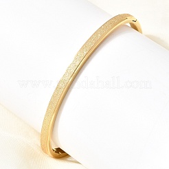 Frosted 304 Stainless Steel Hinged Bangles&nbsp;BJEW-H644-09G