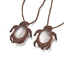 Natural Quartz Crystal Tortoise Pendant Necklace&nbsp;NJEW-K258-02H