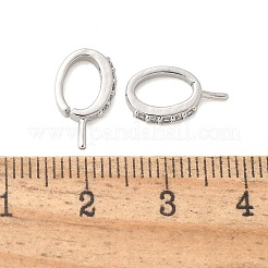 Brass Micro Pave Cubic Zirconia Pendants Bails&nbsp;KK-D324-10P