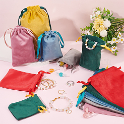 24Pcs 24 Styles Velvet Bags Drawstring Jewelry Pouches&nbsp;TP-BC0001-09