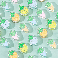 60Pcs 6 Style Transparent Acrylic Enamel Beads&nbsp;ACRC-BC0001-01