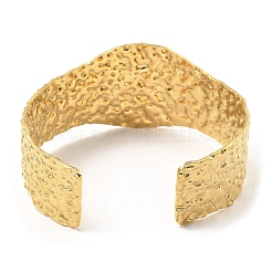304 Stainless Steel Textured Wide Cuff Bangles&nbsp;BJEW-P302-10G