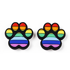 Rainbow Style Pattern Silicone Beads&nbsp;SIL-N005-01