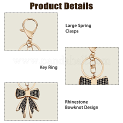 3Pcs 3 Colors Zinc Alloy Rhinestone Keychains&nbsp;KEYC-HS0001-11
