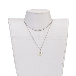 Brass Real Platinum Plated Cable Chains Pendant Necklaces&nbsp;NJEW-JN02259-04