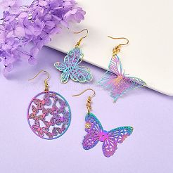 20Pcs 10 Style Ion Plating(IP) 201 Stainless Steel Filigree Pendants&nbsp;STAS-SZ0002-15