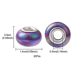 Opaque Resin European Beads&nbsp;RPDL-YW0001-10
