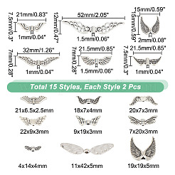 30Pcs 15 Styles Tibetan Style Alloy Beads&nbsp;FIND-NB0005-13