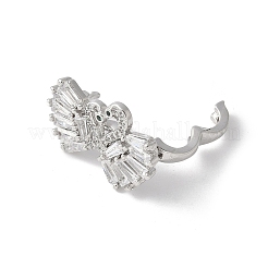 Swan Brass Micro Pave Cubic Zirconia Fold Over Clasps&nbsp;KK-D324-30P
