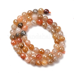 Electroplated Natural Golden Silk Jade Beads Strands&nbsp;G-B191-A06-6mm