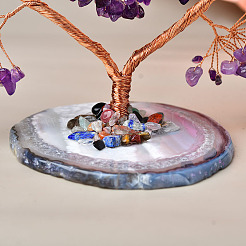 Natural Agate & Amethyst Tree of Life Display Decorations&nbsp;PW-WG77723-01
