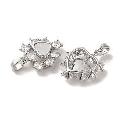 Brass Micro Pave Cubic Zirconia Pendants&nbsp;KK-H461-03P