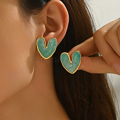 Stainless Steel Heart Stud Earrings&nbsp;UU9297-1
