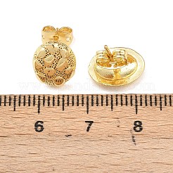 Brass Oval Stud Earrings&nbsp;EJEW-F400-24B-G