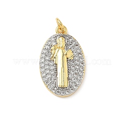 Brass Micro Pave Cubic Zirconia Pendants&nbsp;KK-D426-13G