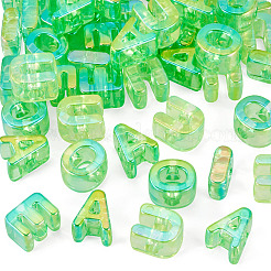 50Pcs 5 Styles UV Plating Rainbow Iridescent Acrylic Beads&nbsp;OACR-TA0004-67D