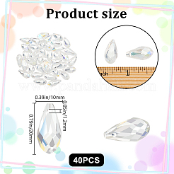 40Pcs Transparent Glass Beads&nbsp;GLAA-BBC0001-07B-02