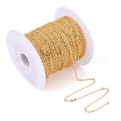 Brass Flat Oval Cable Chains&nbsp;CHC025Y-01-G
