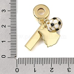 Football Theme Brass & Enamel European Dangle Charms&nbsp;KK-CBA8E93-01F