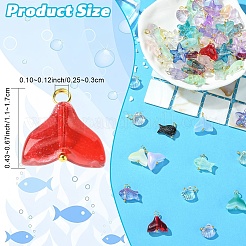 80Pcs 4 Style Transparent Glass Pendants&nbsp;PALLOY-YW00153