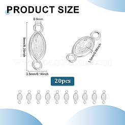 20Pcs 925 Sterling Silver Pave Clear Cubic Zirconia Connector Charms&nbsp;FIND-PH0028-74