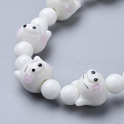 Handmade Lampwork Beads Strands&nbsp;PORC-K002-02D