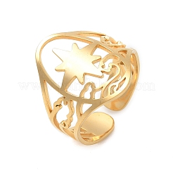 304 Stainless Steel Cuff Open Rings for Women&nbsp;RJEW-F218-01G