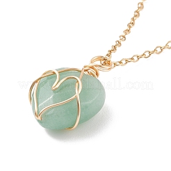 Gemstone Heart Pendant Necklaces&nbsp;NJEW-JN03896
