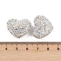 Heart Shaped Polymer Clay Rhinestone Beads&nbsp;CLAY-NH0002-02G