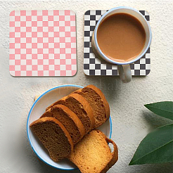 4Pcs 4 Colors Retro Acrylic Cup Mats&nbsp;AJEW-DR0001-14