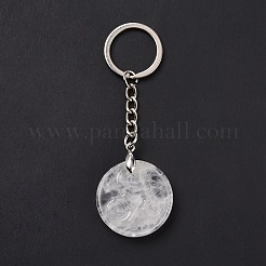 Natural Quartz Crystal Triskele/Triskelion Pendant Keychain&nbsp;KEYC-A031-01P-06