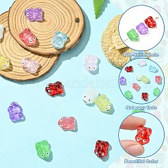 16Pcs 8 Colors Transparent Glass Enamel Beads&nbsp;GLAA-CJ0002-66