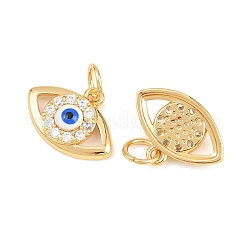 Brass Micro Pave Clear Cubic Zirconia Charms&nbsp;ZIRC-F148-11B-G