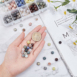 375Pcs 15 Style Natural Mixes Gemstone Round Beads&nbsp;G-NB0002-90