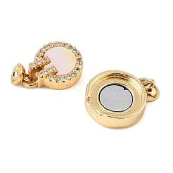 Brass Micro Pave Clear Cubic Zirconia Magnetic Clasps&nbsp;KK-C066-23G