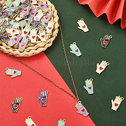 60Pcs 6 Colors Alloy Enamel Pendants&nbsp;ENAM-CJ0003-82