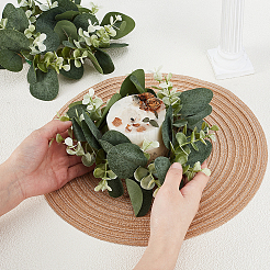 Spun Silk Cloth with PE Plastic Garland for Candle&nbsp;AJEW-WH0314-804B
