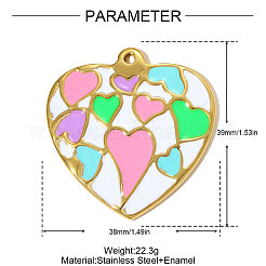 304 Stainless Steel Enamel Pendants&nbsp;STAS-OY004-71G
