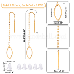 8 Pairs 4 Colors 304 Stainless Steel Ear Thread&nbsp;EJEW-UN0002-03