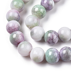 Ombre Effect Dyed Crackle Glass Beads&nbsp;X1-GLAA-T031-10mm-01K
