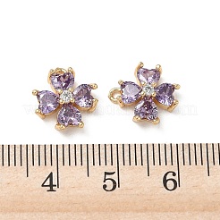 Valentine's Day Brass Micro Pave Cubic Zirconia Charms&nbsp;KK-P355-10G