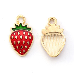 Light Gold Plated Alloy Enamel Pendants&nbsp;ENAM-R136-20B