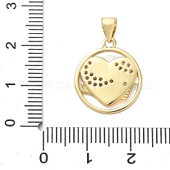 Brass Micro Pave Clear Cubic Zirconia Pendants&nbsp;KK-A273-26G