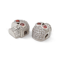 Brass Micro Pave Cubic Zirconia Beads&nbsp;KK-E068-VB481-1